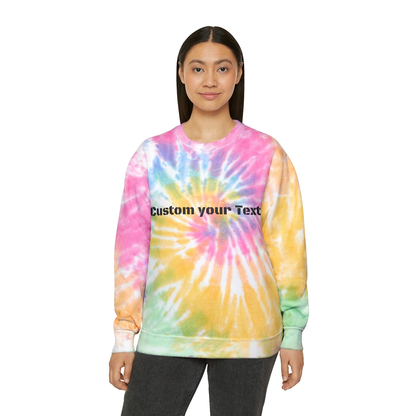 Customize Text or Design Unisex Tie-Dye Sweatshirt