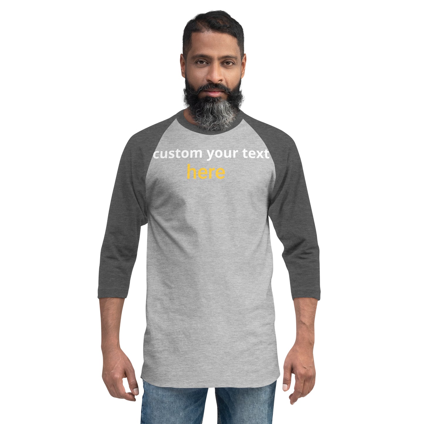 Customize Design Unisex 3/4 sleeve raglan shirt