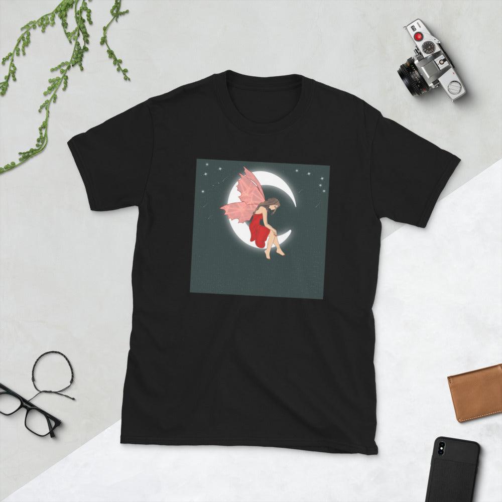 Moon Angel Red Front Side Short-Sleeve Unisex T-Shirt - Mina's Planet