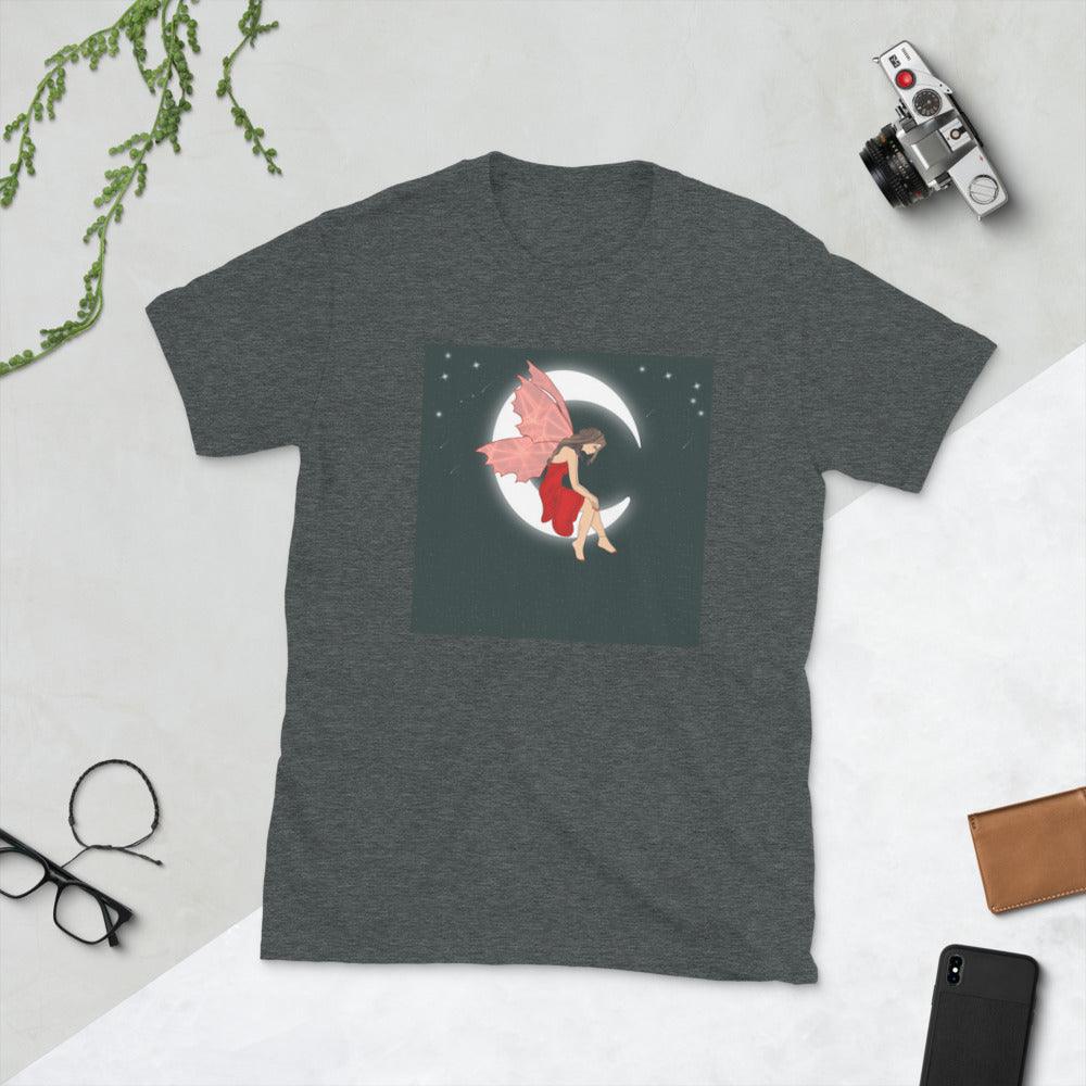 Moon Angel Red Front Side Short-Sleeve Unisex T-Shirt - Mina's Planet