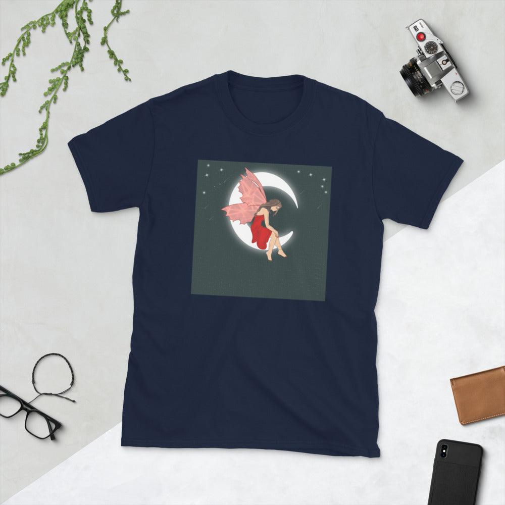 Moon Angel Red Front Side Short-Sleeve Unisex T-Shirt - Mina's Planet