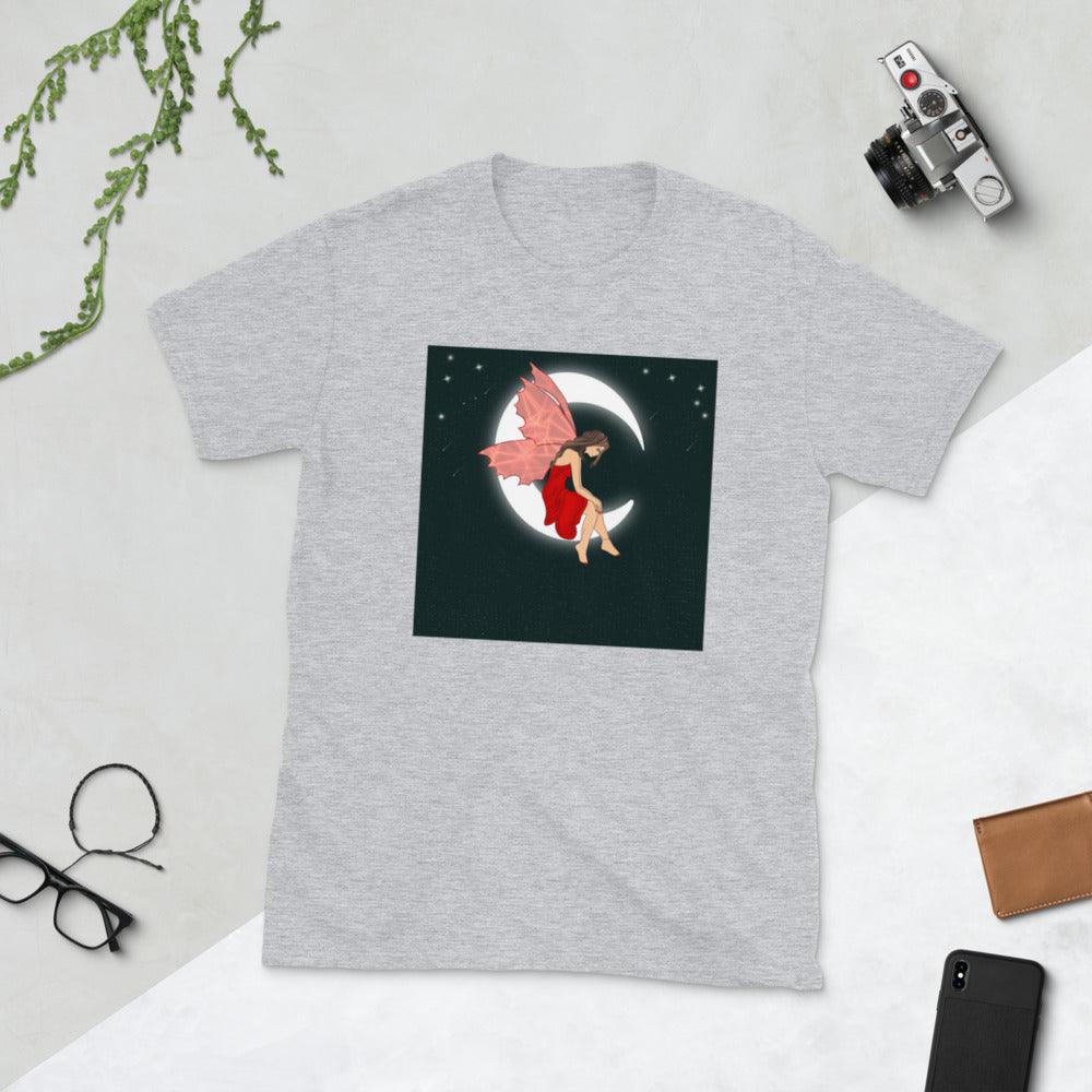 Moon Angel Red Front Side Short-Sleeve Unisex T-Shirt - Mina's Planet