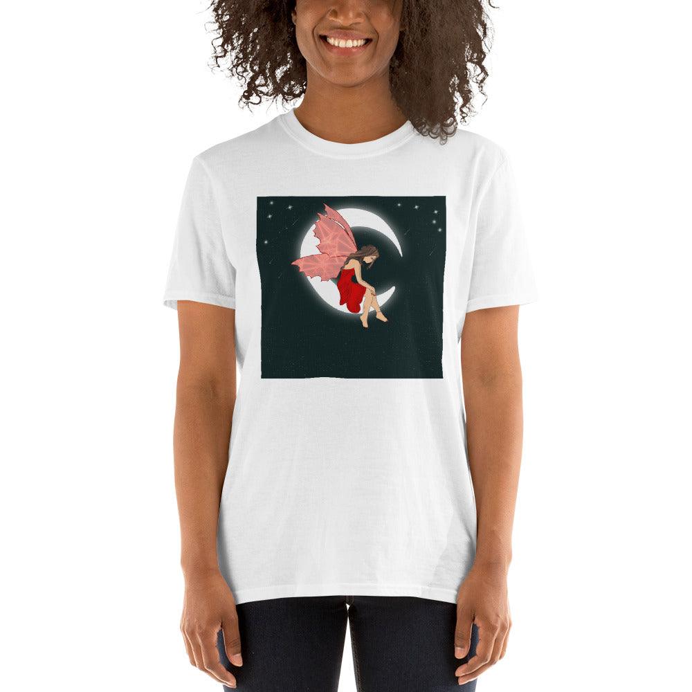 Moon Angel Red Front Side Short-Sleeve Unisex T-Shirt - Mina's Planet
