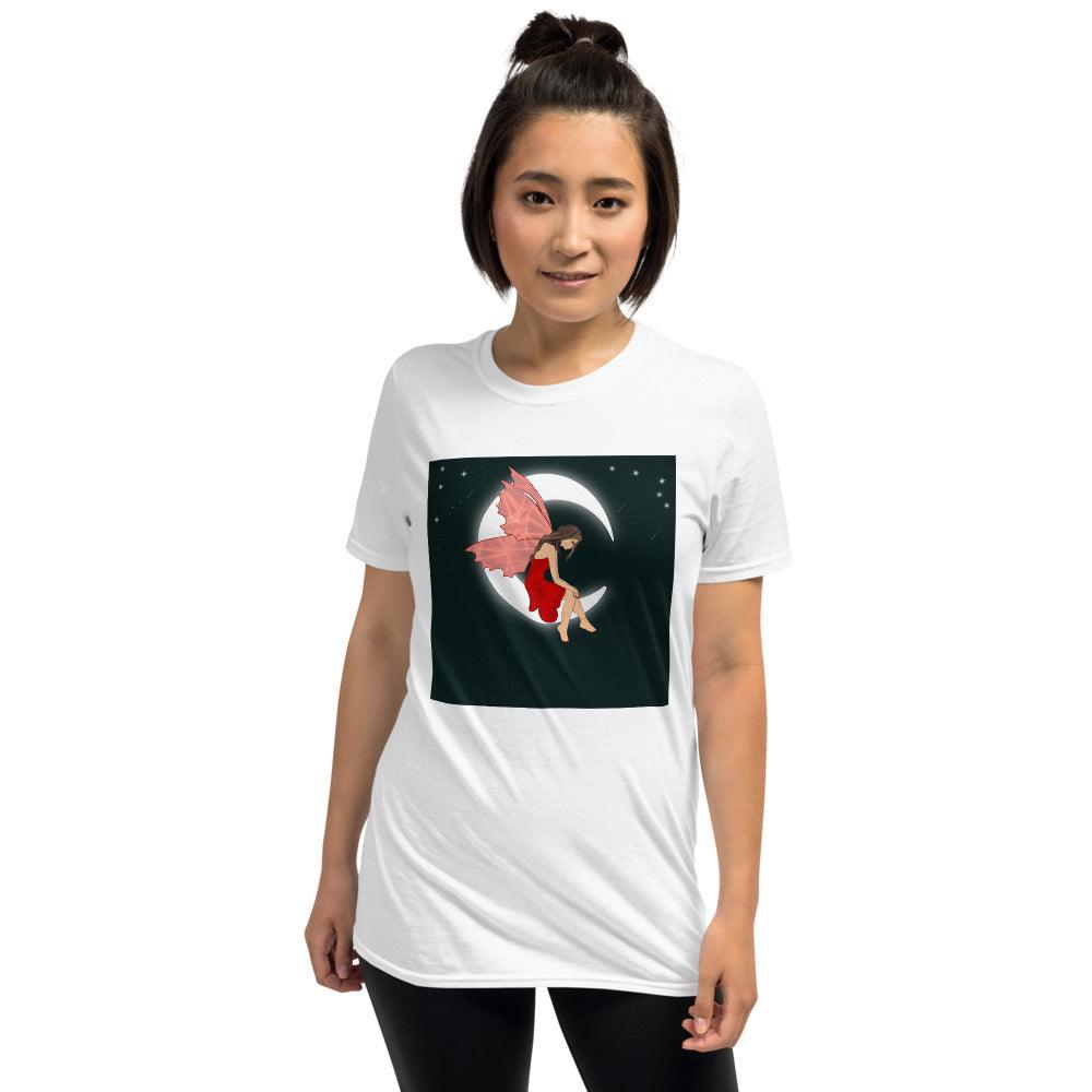 Moon Angel Red Front Side Short-Sleeve Unisex T-Shirt - Mina's Planet