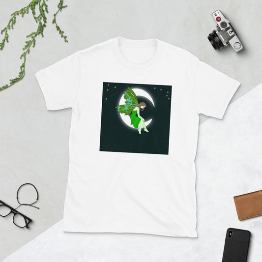 Moon Angel Green Front Side Short-Sleeve Unisex T-Shirt - Mina's Planet