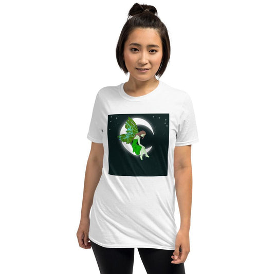 Moon Angel Green Front Side Short-Sleeve Unisex T-Shirt - Mina's Planet