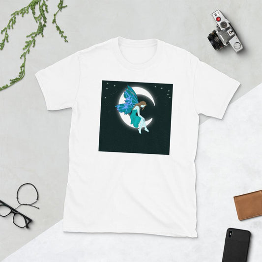 Moon Angel Turquois Front Side Short-Sleeve Unisex T-Shirt - Mina's Planet